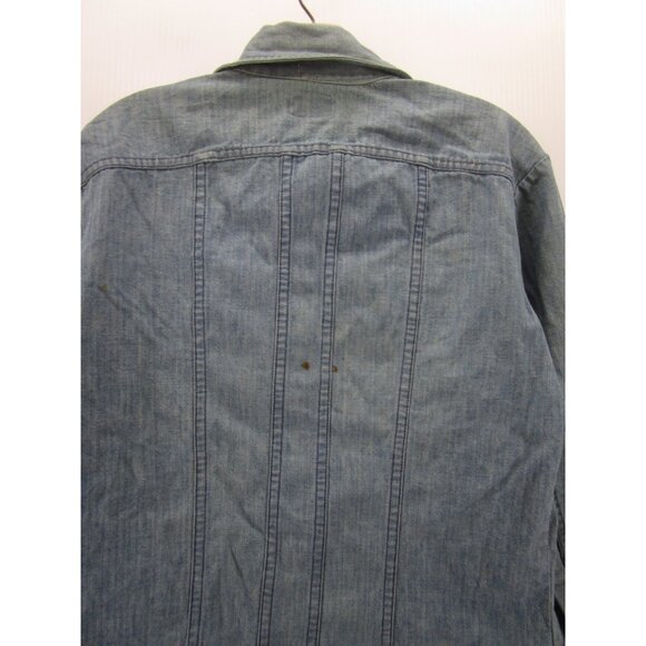 VINTAGE Lee Jacket Small Western Trucker Denim Shacket 70s Snap USA * - Picture 12 of 15